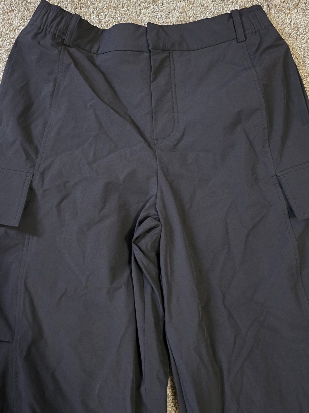 Adjustable Wide Leg Cargo Pants in Black - Picture 6 of 6